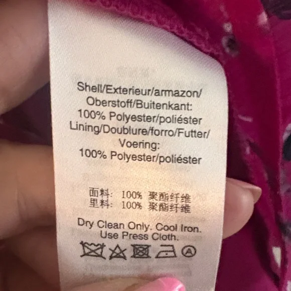 DKNY Fuchsia Floral Faux Wrap Dress - Picture 9 of 10